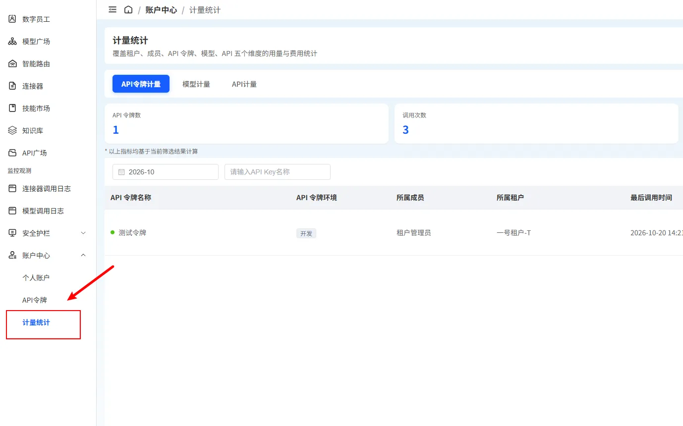 计量统计入口